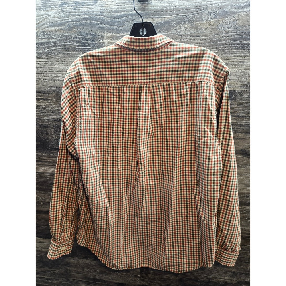 Abercrombie & Fitch Womens Med Red Green Gingham Plaid Cotton Button Down Shirt - Picture 2 of 4